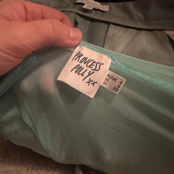 Princess Polly Tie-Front Mesh Long Sleeve Top • Size US 0 - Picture 3 of 3